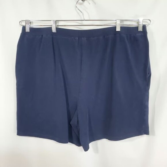 Catherines Plus Size 22W 24W Shorts 2X Suprema Knit Navy Blue Lounge Casual - Picture 3 of 3